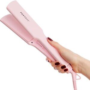 ✨FoxyBae Sleek & Slay 1.75" Plate Ceramic Flat Iron Hair Straightener Blush Pink